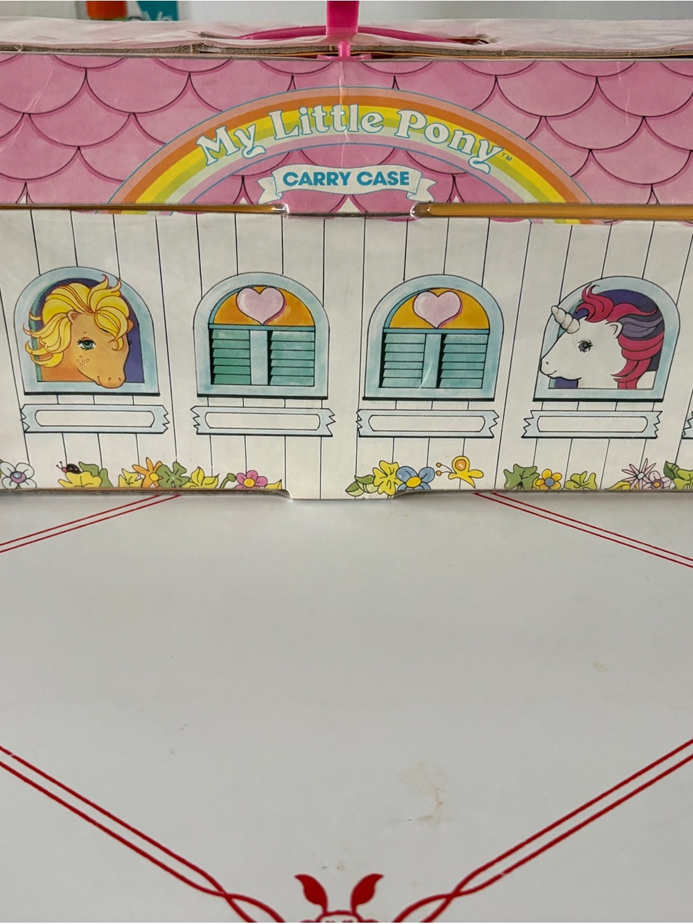 Vintage MLP My Little Pony STABLE Storage Carrying CASE w 6 Slots 1983 Hasbro